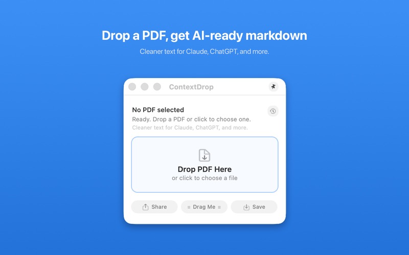 The ContextDrop drop zone